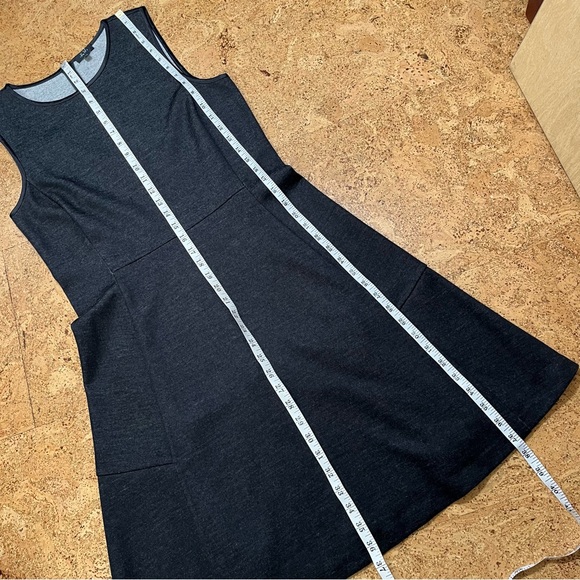 Theory Nikay Jackson Wool Blend A-Line Sleeveless Dress NWOT Dark Charcoal Sz 12 - Picture 13 of 13